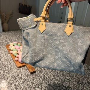 Louis Vuitton Light Gray Monogram Satchel